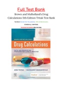 Brown and Mulholland’s Drug Calculations 11th Edition Tritak Test Bank