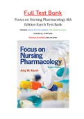 Focus on Nursing Pharmacology 8th Edition Karch Test Bank