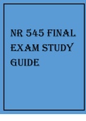 NR 545 Final Exam Study Guide