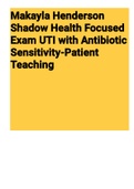 Exam (elaborations) Makayla Henderson Shadow Health Focused Exam UTI With Antibiotic Sensitivity-Patient Teaching 