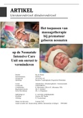 Ondersoek Scriptie afstuderen: Massagetherapie bij prematuren op de NICU om onrust te verminder( literatuurstudie)en (