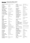 Samenvatting Francais des Affaires 3 / De woordenlijst met alle vocaublaire / Les verber irréguliers met vertalingen