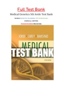 Medical Genetics 5th Jorde Test Bank