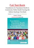 Foundations for Population Health in Community Public Health Nursing 5th Edition Stanhope Test Bank