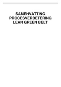 Samenvatting Lean Green Belt van Ton van Kollenburg