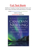 Realities of Canadian Nursing Professional Practice and Power Issues 5th Edition McDonald Mclntyre Test Bank