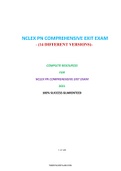 NCLEX PN COMPREHENSIVE EXIT EXAM (14 VERSIONS) LATEST 2021 .