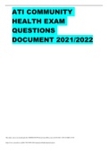 ATI COMMUNITY HEALTH EXAM QUESTIONS DOCUMENT 2021/2022