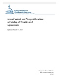 Arms Control and Nonproliferation: A Catalog of Treaties and Agreements