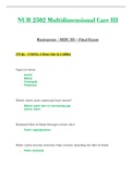 Final Exam - NUR 2502 / NUR2502 (Latest 2022 / 2023): Multidimensional Care III / MDC 3 - Rasmussen