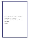 Brunner & Suddarth's Textbook of Medical-Surgical Nursing 15th Edition Author(s) Janice L Hinkle, Kerry H. Cheever TEST BANK (All Chapters)