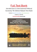 Introduction to International Political Economy 7th Edition Balaam Test Bank