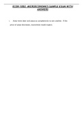 ECON 1002: MICROECONOMICS SAMPLE EXAM WITH ANSWERS