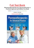 Test bank for Pharmacotherapeutics for Advanced Practice: A Practical Approach 4th Edition