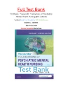 Varcarolis Foundations of Psychiatric Mental Health Nursing 8th Edition Halter Test Bank