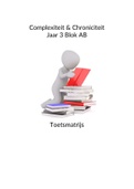 Samenvatting / Uitgewerkte toetsmatrijs Complexiteit & Chroniciteit jaar 3/4 fysiotherapie en oefentherapie Cesar