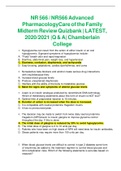 NR566  Advanced  Pharmacology  Care  of the  Family  Midterm  Review  Quiz  bank  