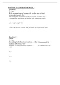 University of Central Florida Exam 3 Question 1 2 / 2 pts If the assumptions of parametric testing are not met, researchers must:<br> If the assumptions of parametric testing are not met, researchers must: disregard this information and proceed with