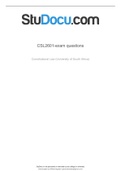 csl2601_exam_questions.pdfStudy Unit 1 – 3 1 Explain what is meant by constitutional law? (3) Constitutional law is the aggregate (sum total) of binding rules relating to the distribution and exercise of state authority. The rules of constitutional law de