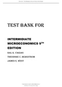 TEST BANK FOR INTERMIDIATE MICROECONOMICS 9TH EDITION Hal R. Varian