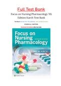 Focus on Nursing Pharmacology 7th Edition Karch Test Bank