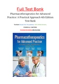 Test bank for Pharmacotherapeutics for Advanced Practice: A Practical Approach 4th Edition