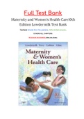 Maternity and Womens Health Care 10th Edition Lowdermilk Test Bank