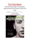 Abnormal Psychology: An Integrative Approach 8th Edition Barlow Durand Test Bank