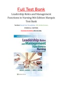 Leadership Roles and Management Functions in Nursing 9th Edition Marquis Test Bank