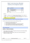 BIOS 256 Week 1 Lab: Anatomy of the Digestive System (GRADED A)