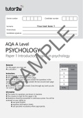 AQA A LEVEL PHYSCHOLOGY Paper 1 Introductory topics in phychology/AQA A-LEVEL PHYCHOLOGY 71821 Paper 1 Introductory topics in phychology mark scheme june 2021