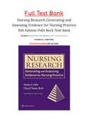 Nursing Research Generating and Assessing Evidence for Nursing Practice 11th Edition Polit Beck Test Bank