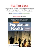 Population Health Creating a Culture of Wellness 3rd Edition Nash Test Bank