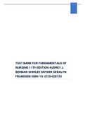 TEST BANK FOR FUNDAMENTALS OF NURSING 8TH EDITION PATRICIA A. POTTER ANNE GRIFFIN PERRY PATRICIA STOCKERT AMY HALL ISBN: 9780323079334