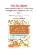 Philosophies and Theories for Advanced Nursing Practice 3rd Edition Butts Test Bank