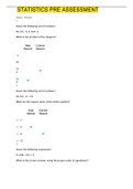 STATISTICS PRE ASSESSMENT