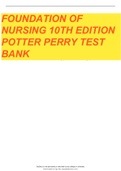 Fundamentals of Nursing 10th Edition Potter Perry Test Bank