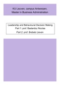 Summary Leadership And Behavioral Decision Making 2022