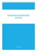 Samenvatting  Kansrekenen En Beschrijvende Statistiek (D0H41a) + oplossinhen van alle oefeningen en de te kennen bewijzen opgelijst