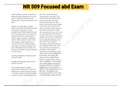 Exam (elaborations) NR 509 Focused Abd Exam 