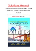 Financial and Managerial Accounting for MBAs 6th Edition Easton Solutions Manual