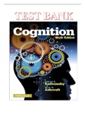 TEST BANK FOR COGNITION, 6TH EDITION, MARK H. ASHCRAFT, GABRIEL A. RADVANSKY