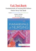 Fundamentals of Nursing 10th Edition Potter Perry Test Bank