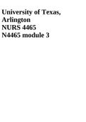 University of Texas, Arlington NURS 4465 N4465 module 3