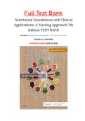 Nutritional Foundations and Clinical Applications: A Nursing Approach 7th Edition TEST BANK