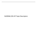 NURSING 201 ATI Topic Descriptors.