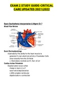 Exam 2 Study Guide-Critical Care updated 2021-2022|Higly Graded|Correct and Explained Answers 