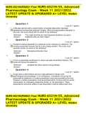 NURS 6521NURS6521 Final NURS-6521N-55, Advanced Pharmacology Exam - Week 11 2021/2022 LATEST UPDATE & UPGRADED A+ LEVEL Walden University