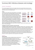 Samenvatting  Medicine Groups: Infectious diseases and Oncology