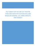 TEST BANK FOR THE ART OF THEATRE  THEN AND NOW 4TH EDITION WILLIAM  MISSOURI DOWNS, LOU ANNE WRIGHT,  ERIK RAMSEY 